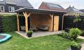 Douglas overkapping zwart gespoten planken 